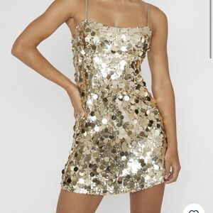 NWT Showpo Gold Mini Dress